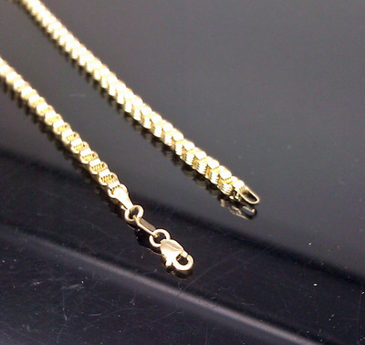 Pre-owned Globalwatches10 Real 10k Yellow Gold Byzantine Box Chain Necklace 26"inches Men