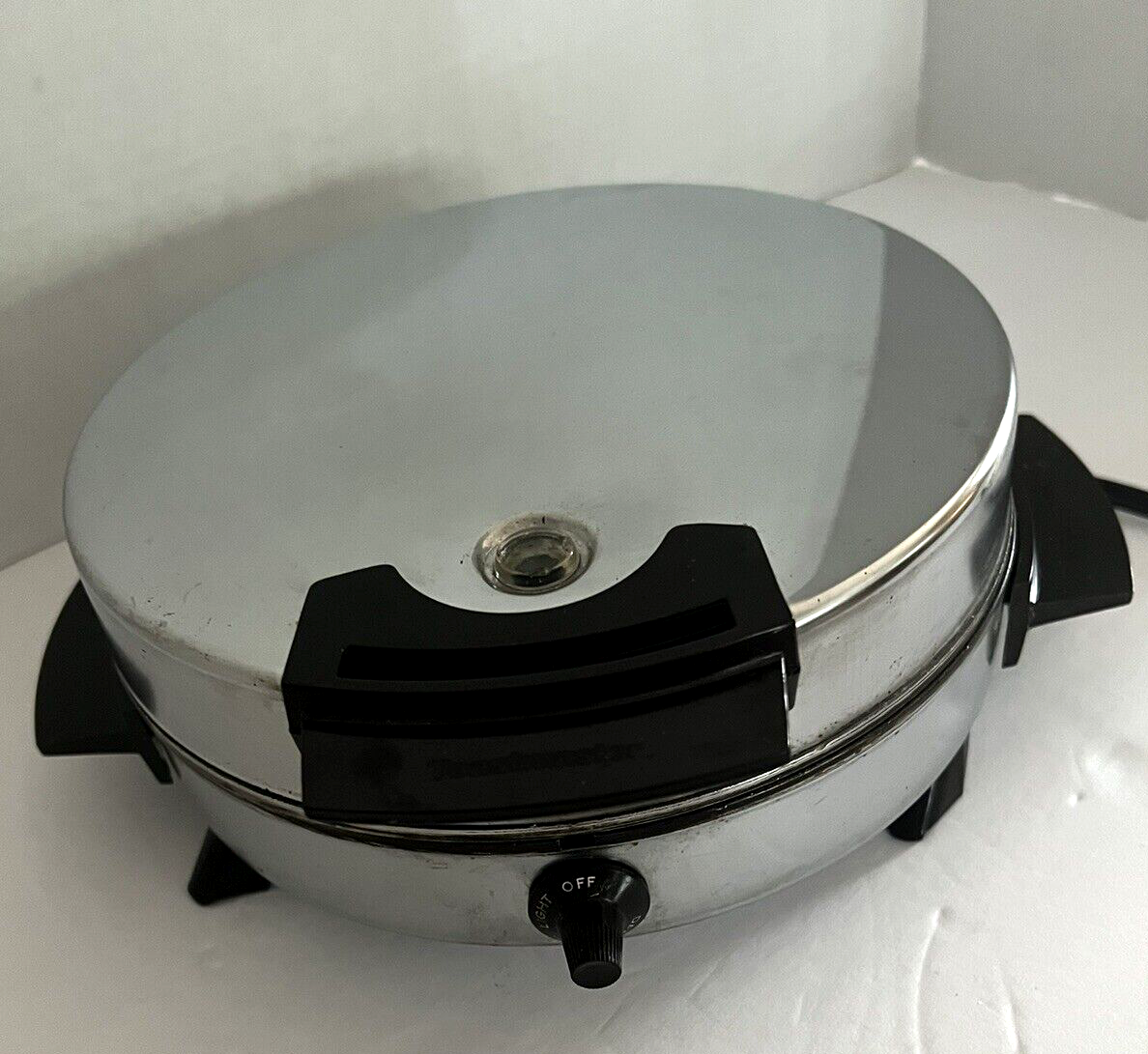 Machine Tested Vintage Chrome Sunbeam Waffle Baker And Grill Waffle Maker
