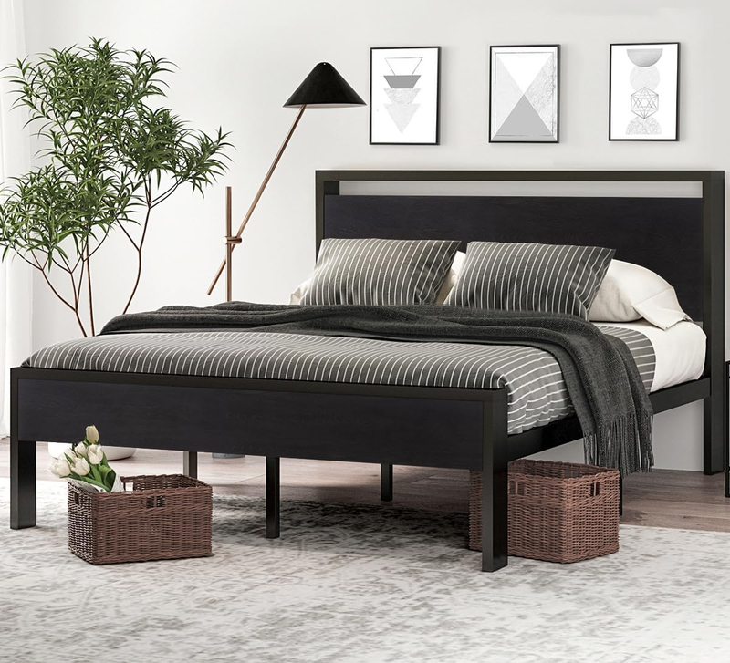 With Wooden Headboard And Footboard,