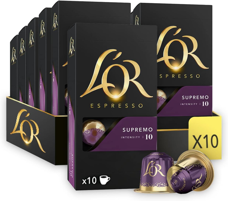 Espresso Supremo Intensity 10 Aluminium Coffee Capsules Compatible with Nespress