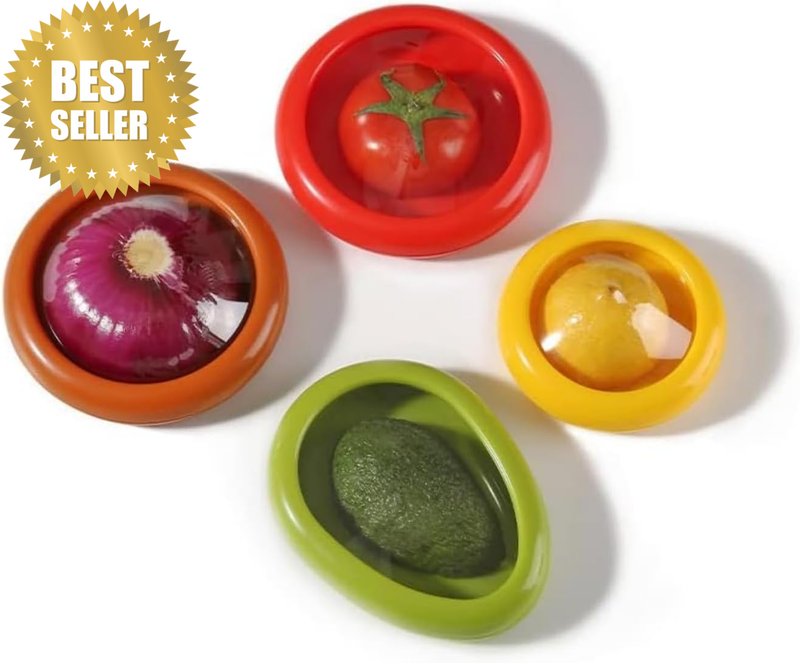 4PCS Fruit and Vegetable Storage Containers, Vegetable Transparent Film Reusable