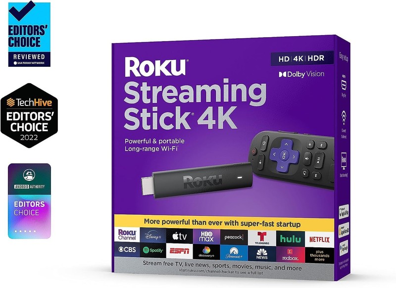 Roku Streaming Stick 4K/HDR/Dolby Vision Streaming Device with Roku Voice Remote