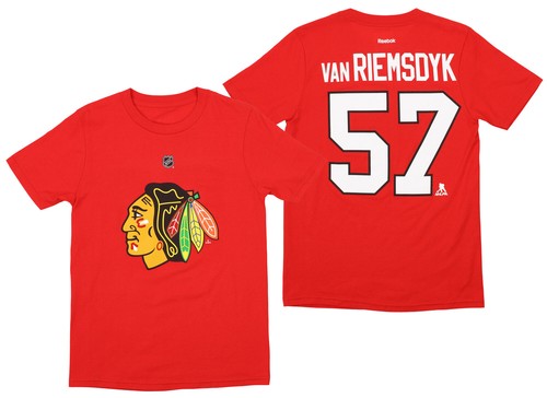 Футболка NHL Boys Youth Chicago Blackhawks Trevor Van Riemsdyk #57 с короткими рукавами, красная