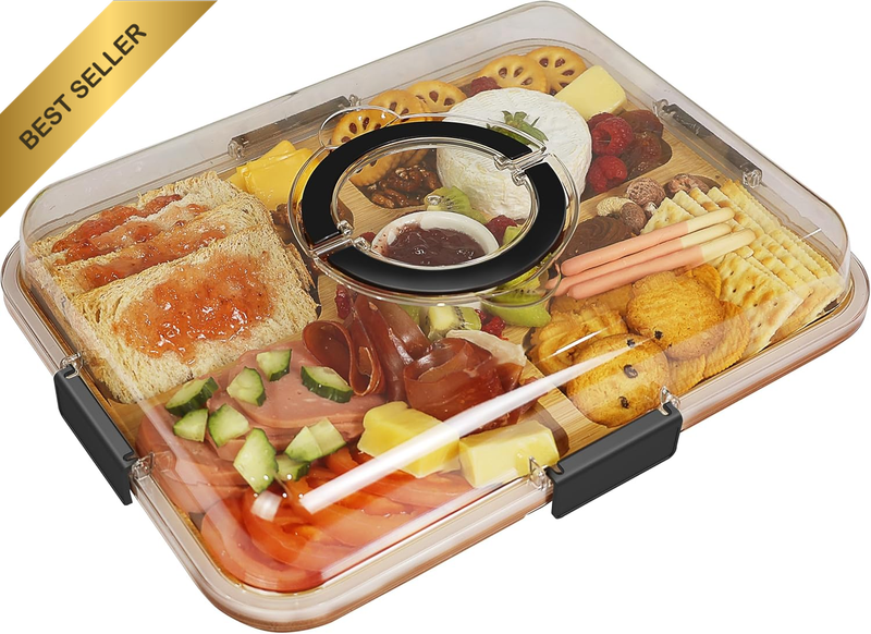 Charcuterie Board with Lid and Handle, Cheese Board Birthday Gifts for Women, Ba