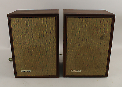 Pair of Vintage Ampex Model 815 Two Way Bookshelf Speakers Tested Working