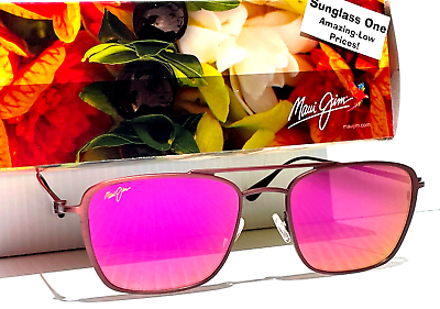 NEW Maui Jim EBB & FLOW Matte Brushed Burgundy POLARIZED Ruby