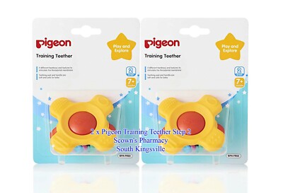 2 x Pigeon Training Teether Step 2 - With An Easy-To-Grip Handle - 7+ Months
