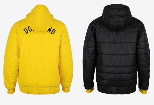 Pre-owned Puma Men Dortmund Reversible Jacket Run Black Soccer Bvb 09 Top Jackets 77111506 In Black, Yellow