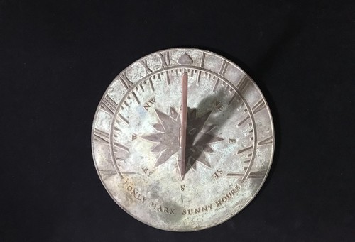 Vintage Bronze Garden Sundial Green Patina Virginia Metal Crafters