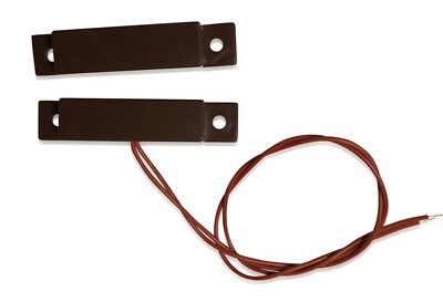 1 Door & Window Alarm Contact Switch Normally Closed, Wired Surface Mount-Brown