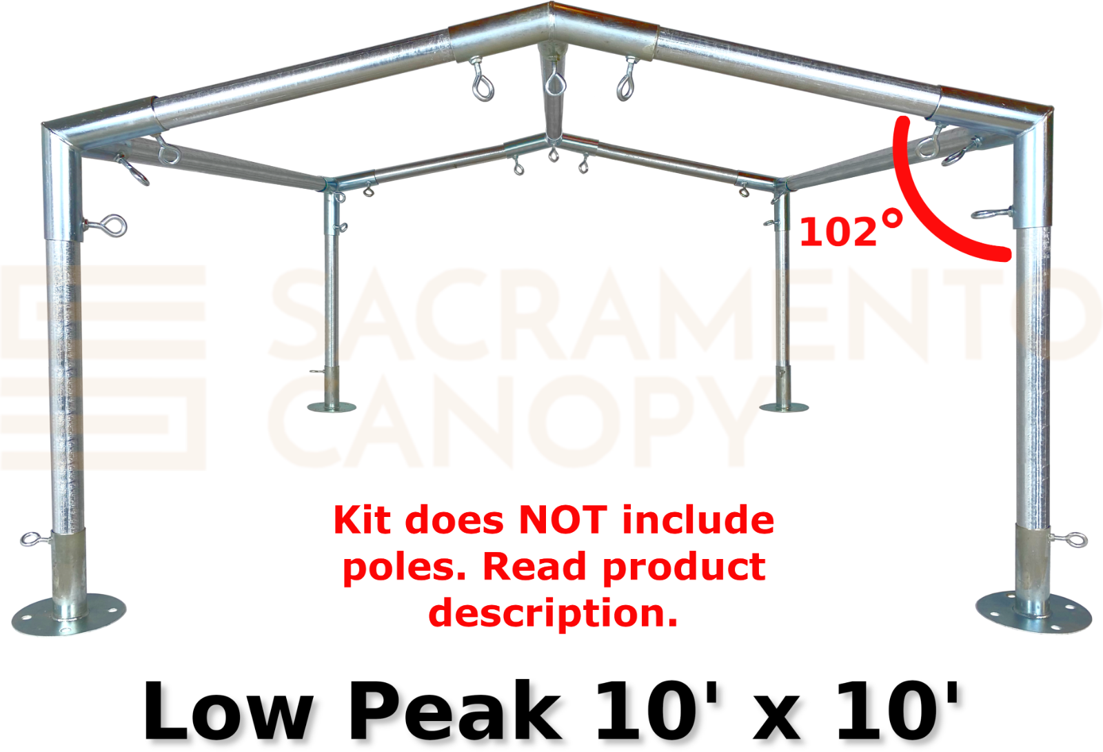 Carport & Greenhouse EMT Canopy Fittings Kits, Low Peak, Slope, & Flat Canopy
