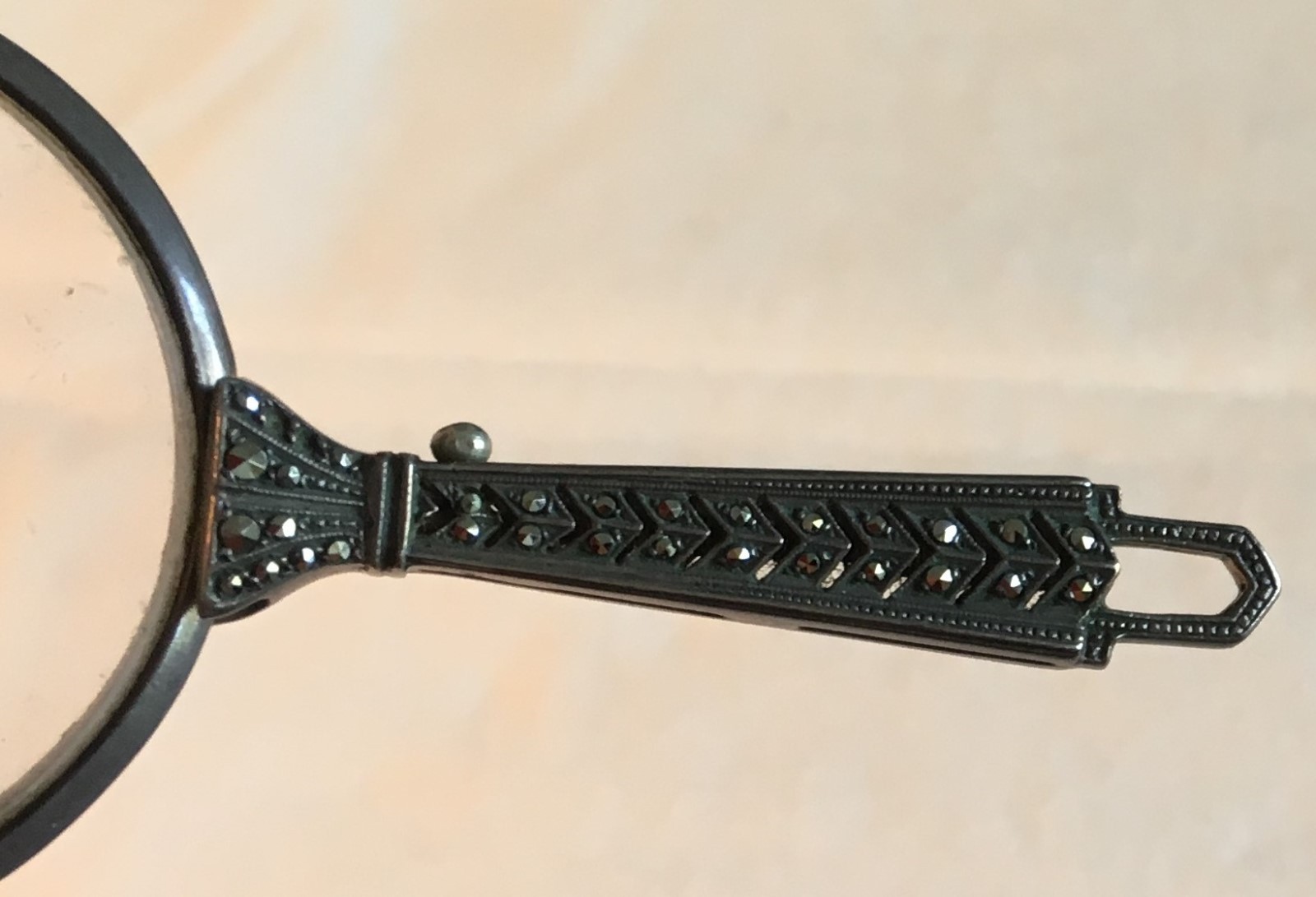 Sterling Lorgnettes Eye Glasses Marcasites Hallmarks Art Deco Great Look 20s