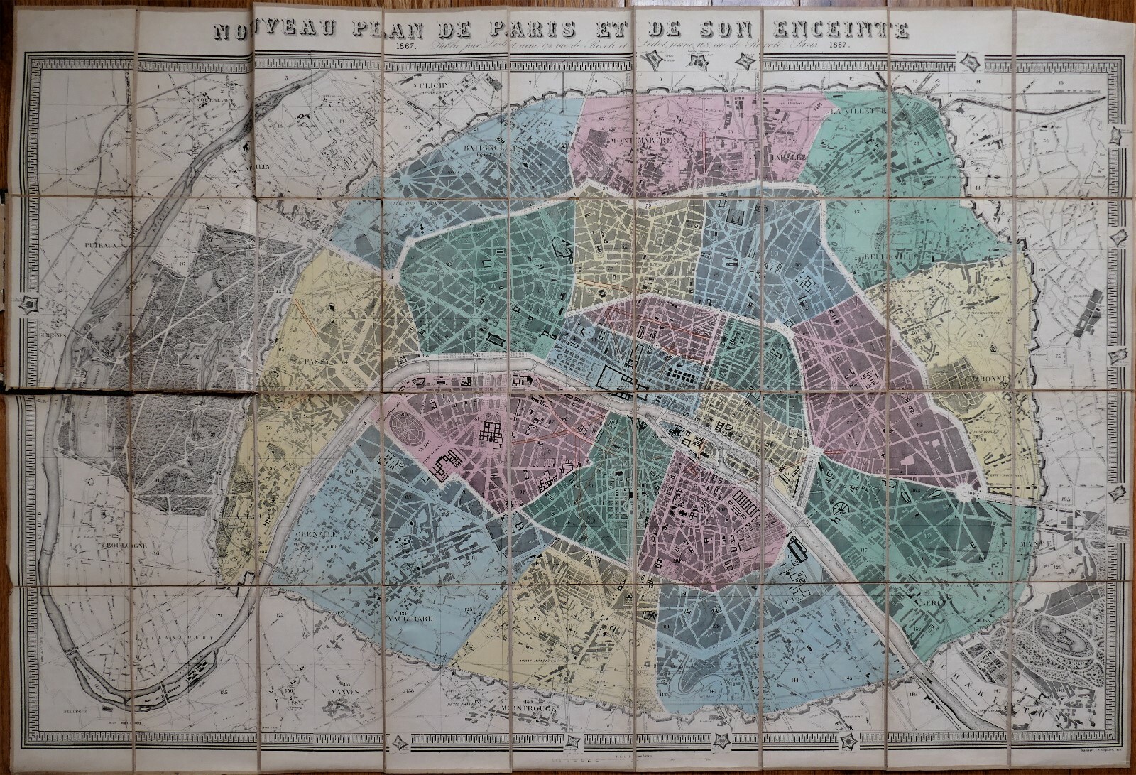 フランスアンティーク　MAP Antique Map of France, 18th Century, Fine Art Reproduction