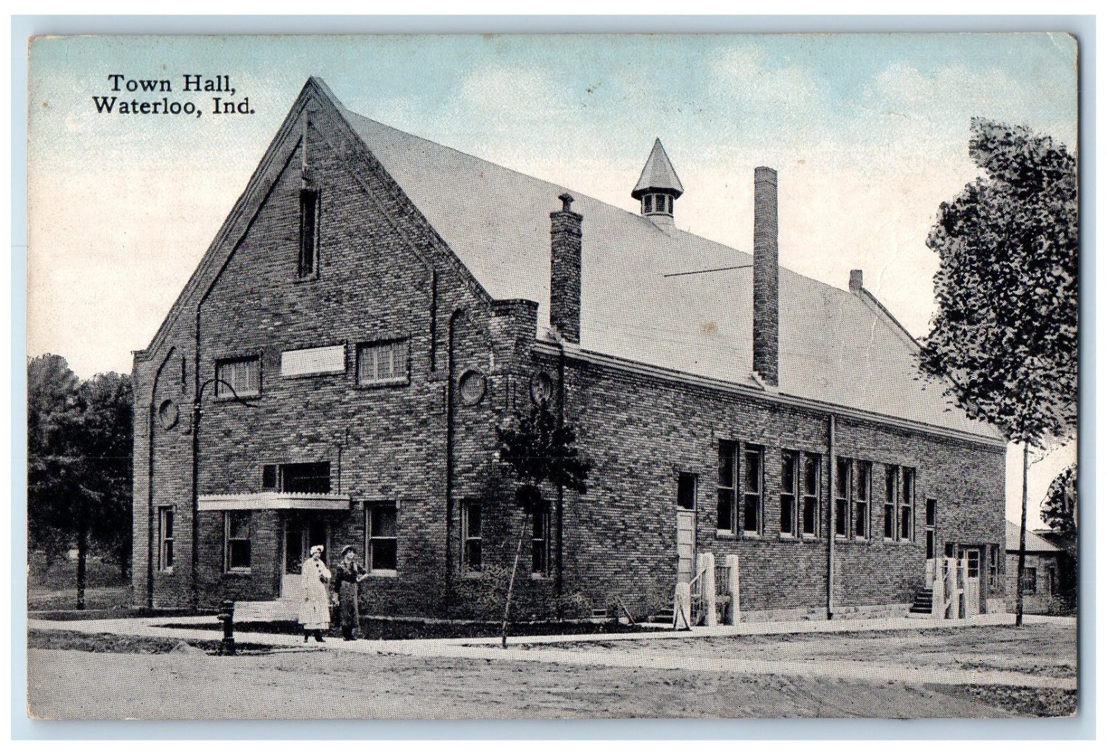 c1910 Exterior View Town Hall Building Waterloo Indiana Vintage Antique Postcard eBay