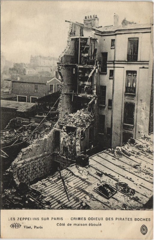 Cpa Les Zeppelins Sur Paris Cote De Maison Eboule (999306)
