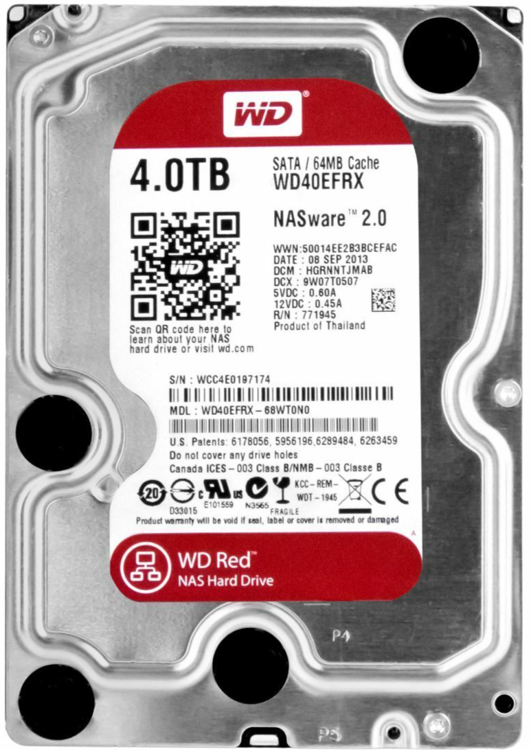 WESTERN DIGITAL RED 4TB WD40EFRX 5400U/min SATA III 64MB 3.5