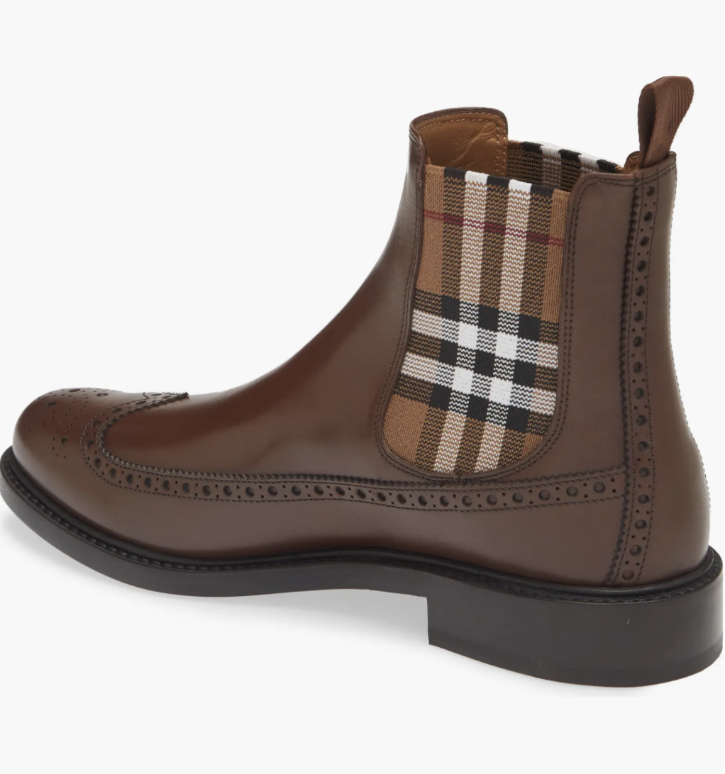 Pre-owned Burberry Men's Tanner Chelsea Boot, Deep Bark Brown - Retail $1,050