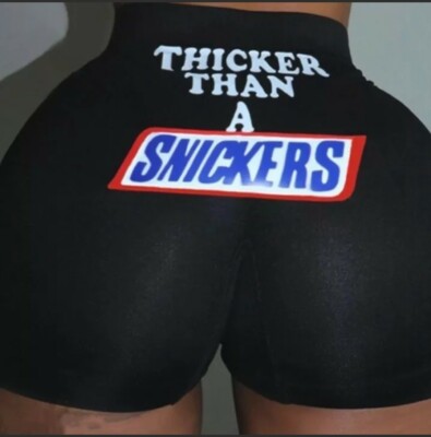 Snickers Sexy Women Short High Waist Workout Size XL  /  1 Day Free Shipping