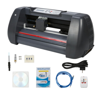 14'' Vinyl Cutter Plotter Cutting Machine SignMaster Software 3 Blades LCD Screen