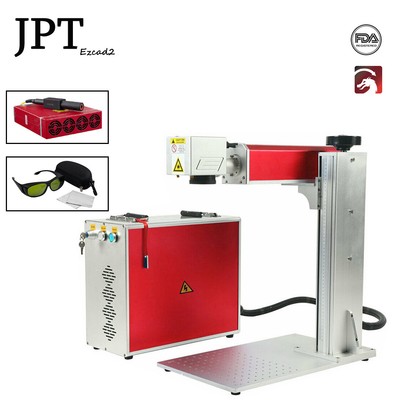 60W JPT M7 Mopa Fiber Laser Marker Machine Metal Leather Color Marking 300x300mm