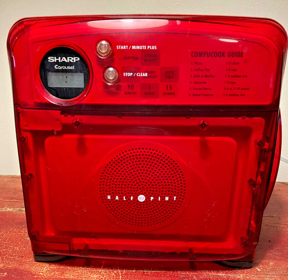 Sharp Half-Pint Microwave R-120DS Red Dorm Boat RV Camper - Tested Works Great!