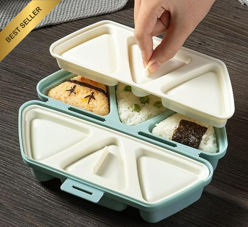 Triangle Sushi Mold Press, 6 Cavity Rice Ball Maker, Non-Stick Onigiri Tool