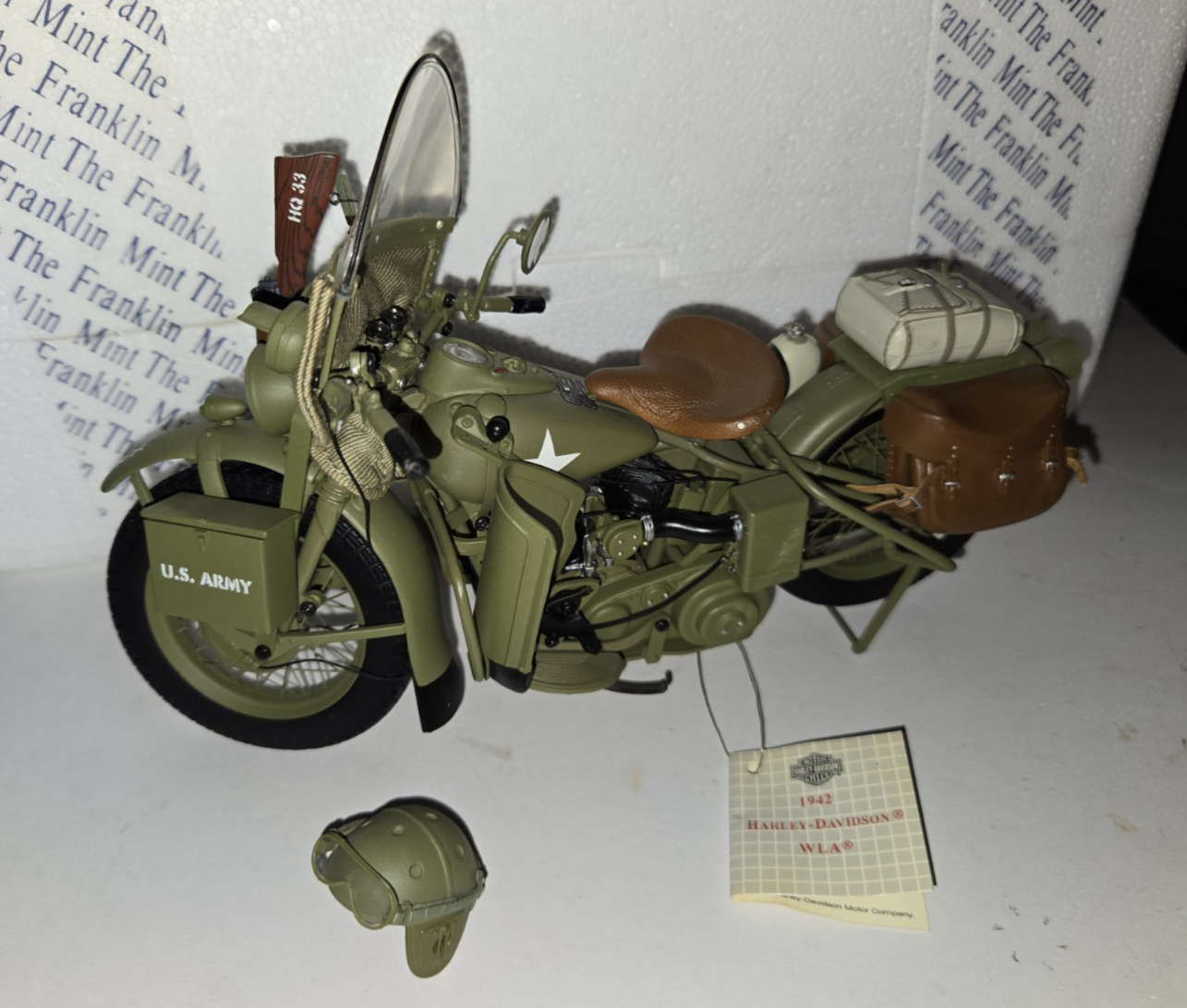 Franklin Mint 1942 Harley Davidson Military Motorcycle U.S.