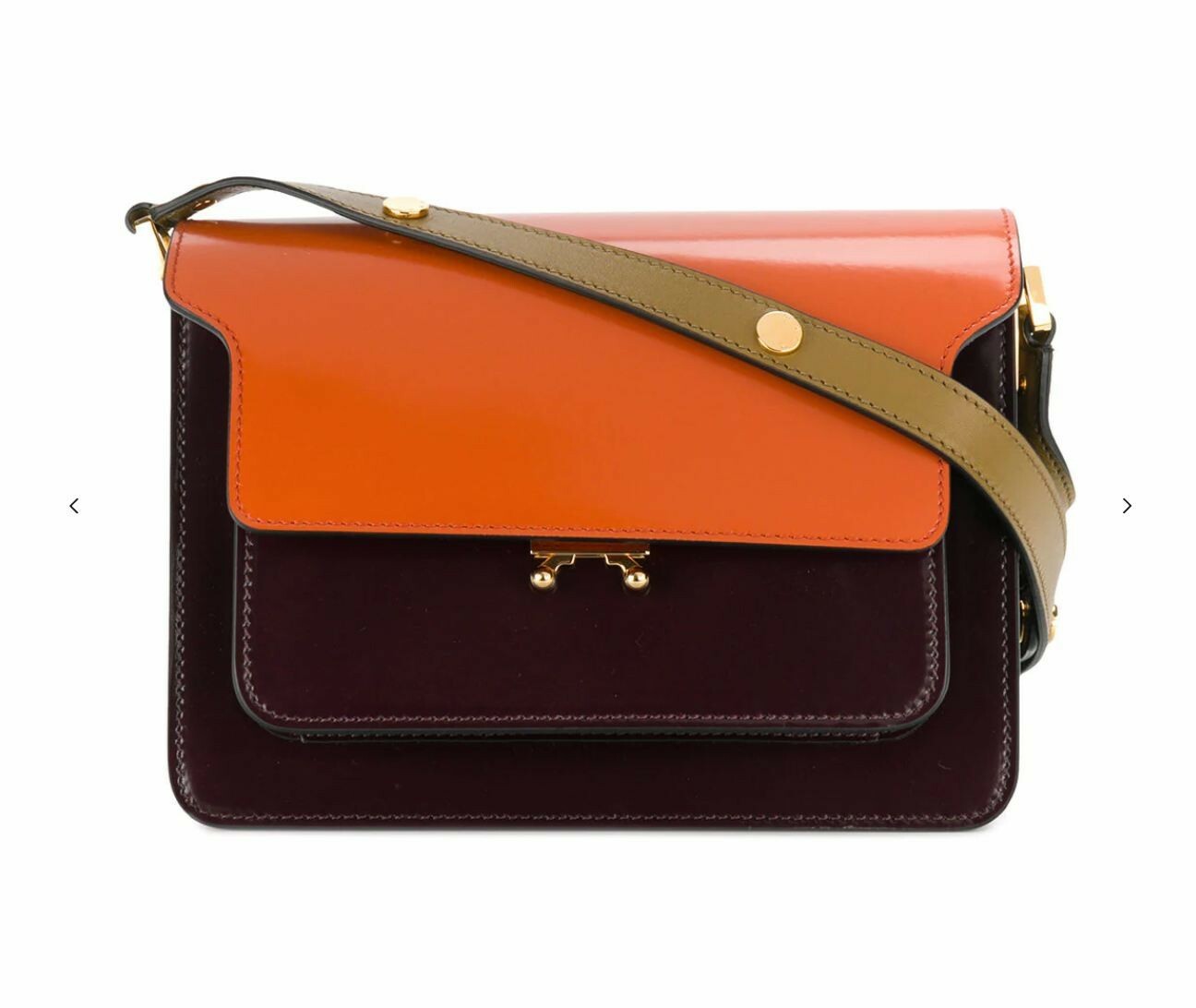 ★MARNI★ Medium Saffiano Trunk Shoulder Bag Pelican SBMPN09 Marni - Trunk Saffiano leather shoulder bag Burgundy - The