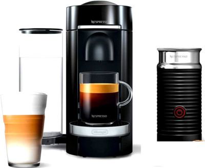 Nespresso VertuoPlus Espresso Machine by DeLonghi + Frother  Black ENV155BAE New