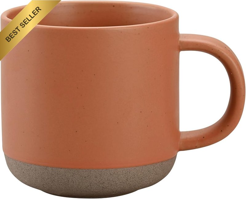 Large Coffee Mug 380Ml, Ceramic Coffee Mug with Handle, Orange Coffee Cup for Te