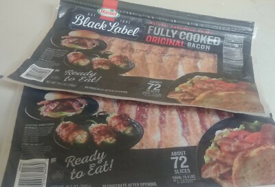 Hormel Black Label Fully Cooked Bacon 72 slices - pack of 2