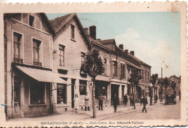 Cpa - Sallaumines - CafÃ©-Tabac Rue Edouard-Vaillant