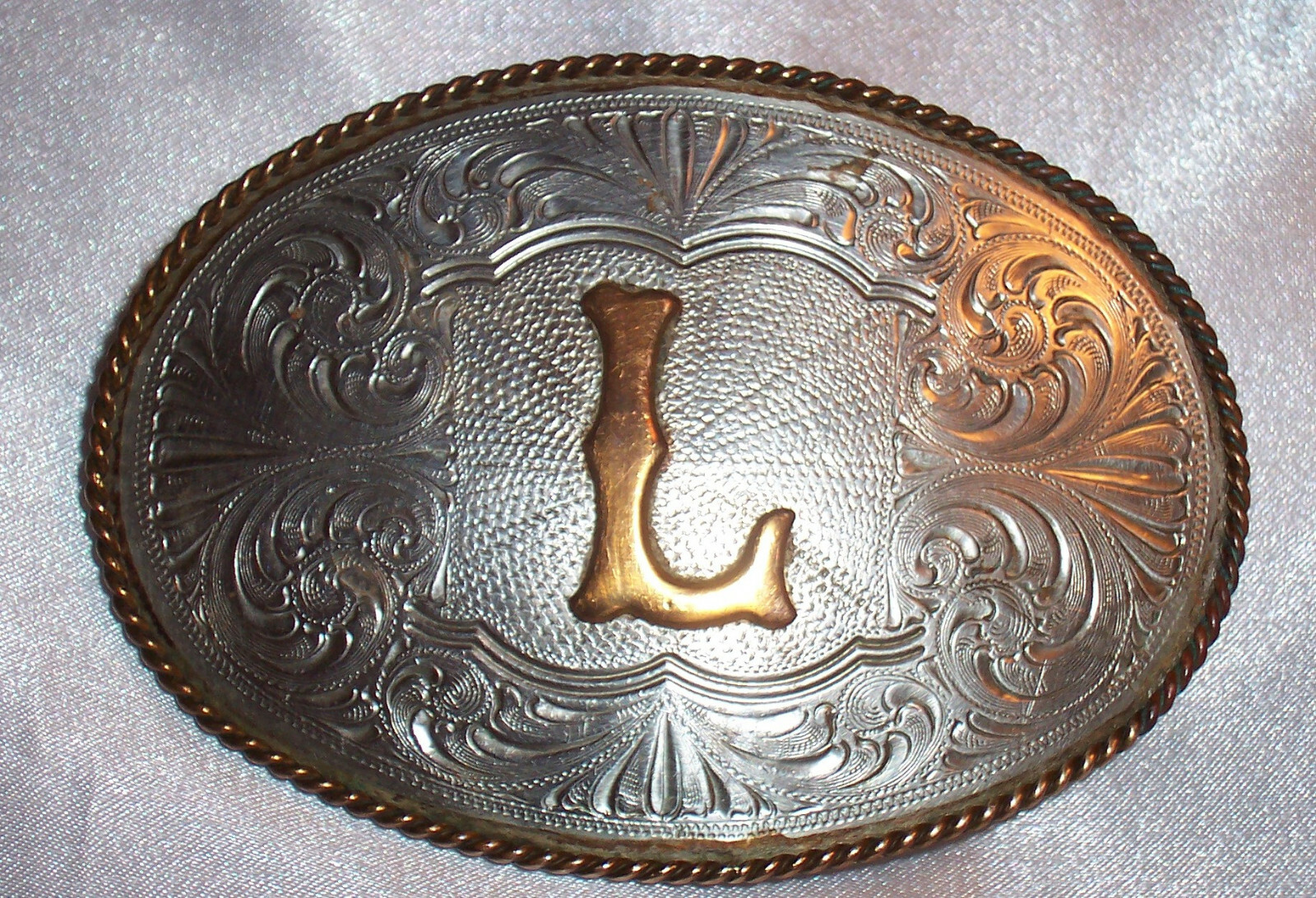 Nevada Silver USA  Fancy Belt Buckle w / Letter 