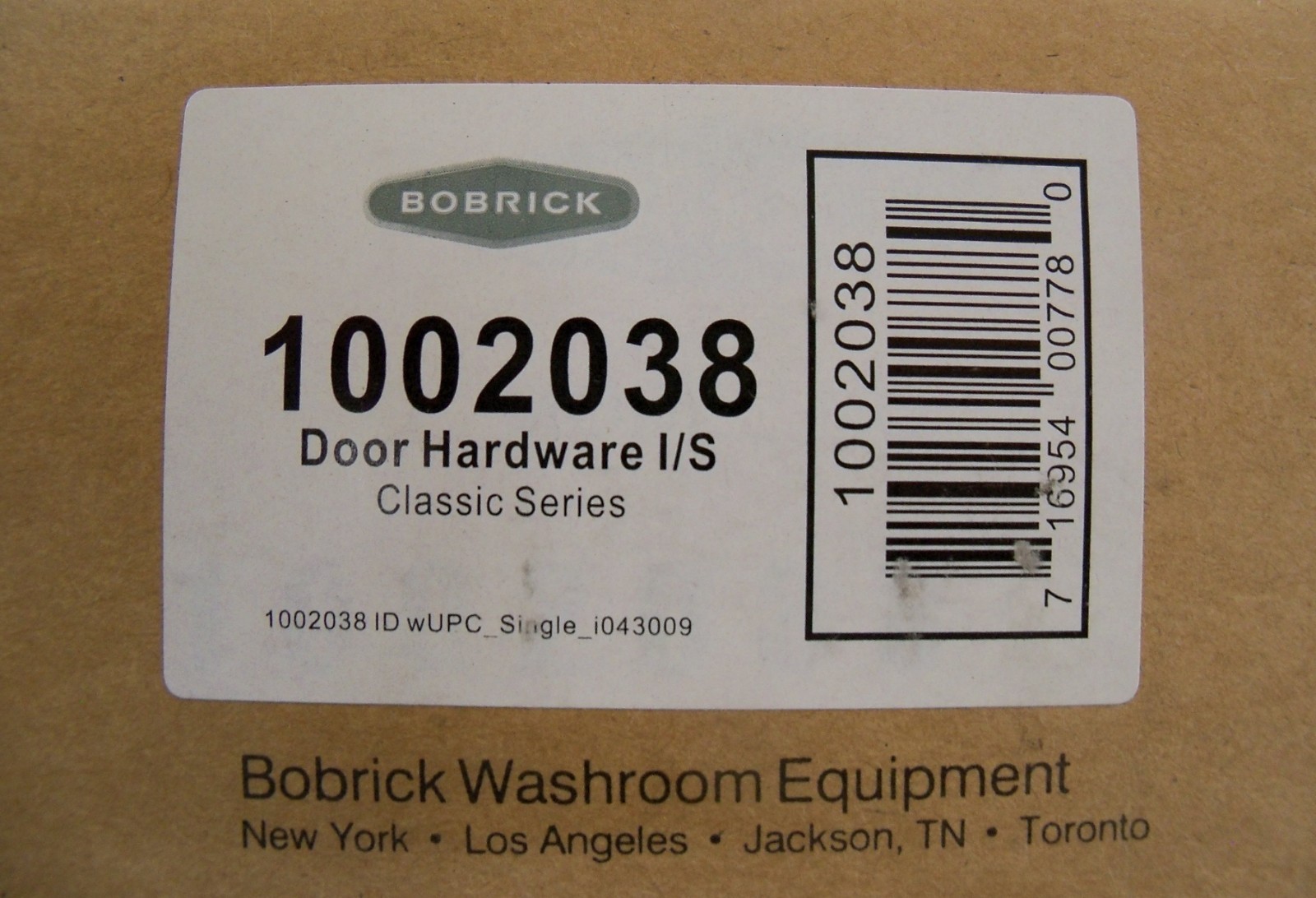 BOBRICK 1002038 Bathroom Door Hardware Kit I/S Polished Chrome Finish Lot of 4