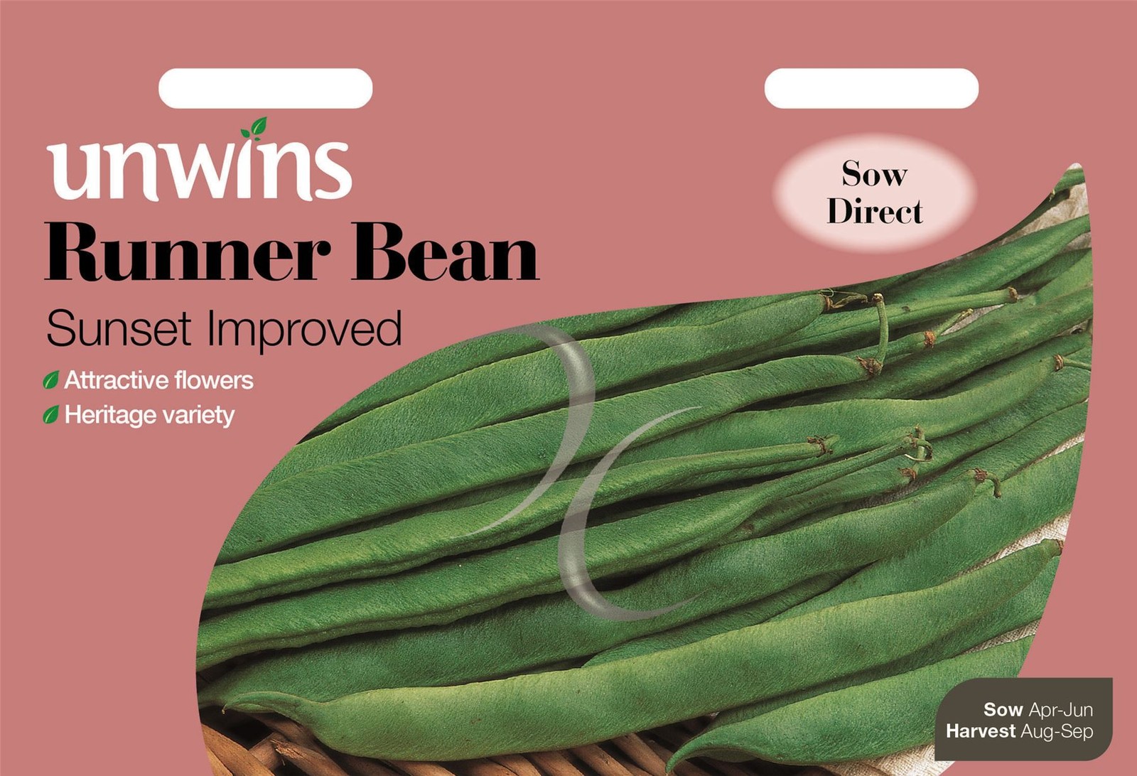 45 Seeds Vegetable Unwins Pictorial Packet Runner Bean Streamline