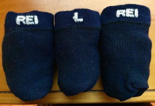 REI Co-Op CoolMax Socks Navy Blue Sz Large ~ Camping Hiking Running ~ Lot/3