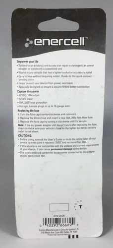 NEW RADIOSHACK ENERCELL 12 VDC 10 AMP CAR POWER PLUG WITH BINDING POSTS 270-036