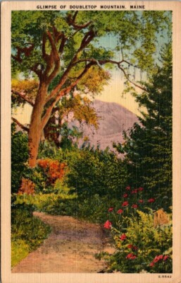  Postcard Glimpse Of Doubletop Mountain Maine 