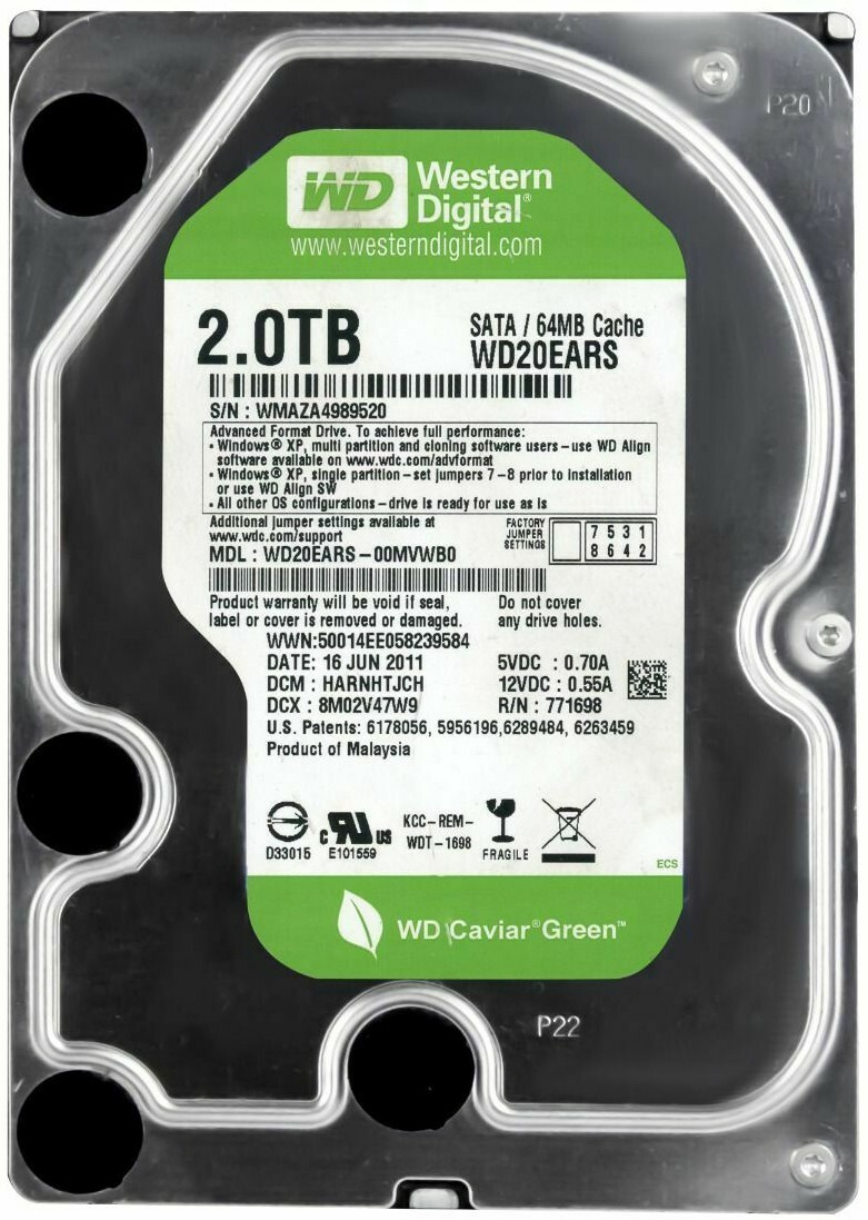 Hard Drive Western Digital 1.5TB WD15EARS Sata II 64MB Hard Drive Western Digital 1.5TB WD15EARS Sata II 64MB