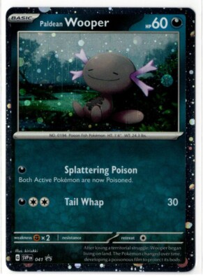 Pokemon TCG Paldean Wooper SVP 041 Black Star Promo Cosmos Holo Promo Card NM-M