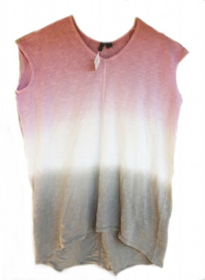 Anthropologie Tie Dye Tunic Small 4 6 Soft Cotton Top Pink - Off White - Gray