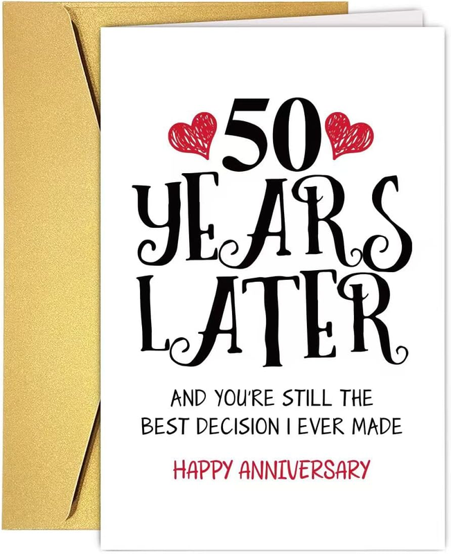 Happy 50Th Anniversary Cards Gifts for Wife Husband Couple Spouse, Romantic 50 Y