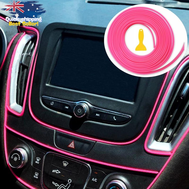 10FT Car Interior Trim Strip Molding Gap Door Panel Dashboard - Pink