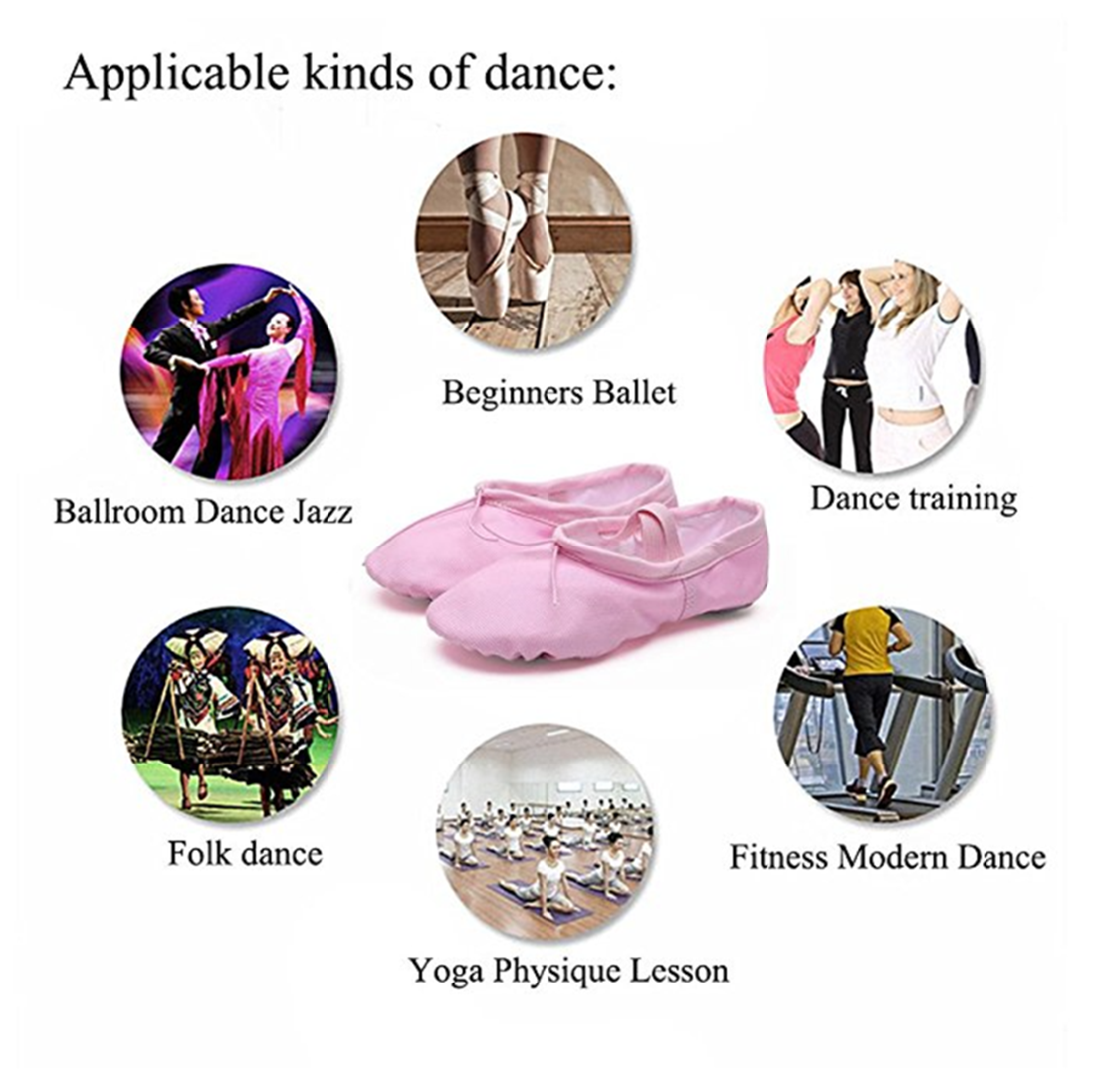 Adult  Nexete Ballet Dance Yoga Gymnastics  Canvas  Leather Slipper Shoes  