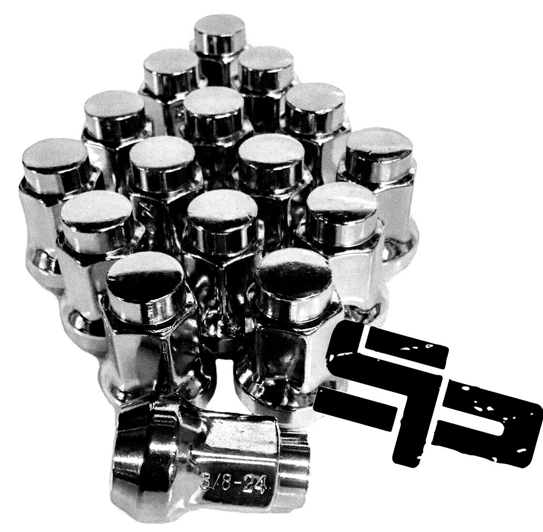 16 Pack Tapered Lug Nuts Chrome Polaris Ranger Rzr Ace 900xp 800 570 3/