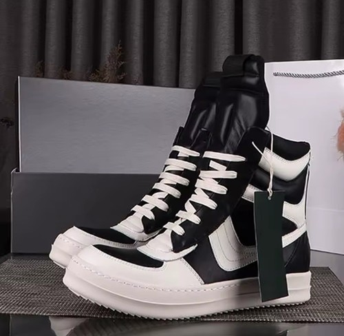 【関税＆送料込み】Rick Owens Geo Geth Leather High-Top Sne Rick Owens Geobasket Leather High-Top Sneakers | Saks Fifth