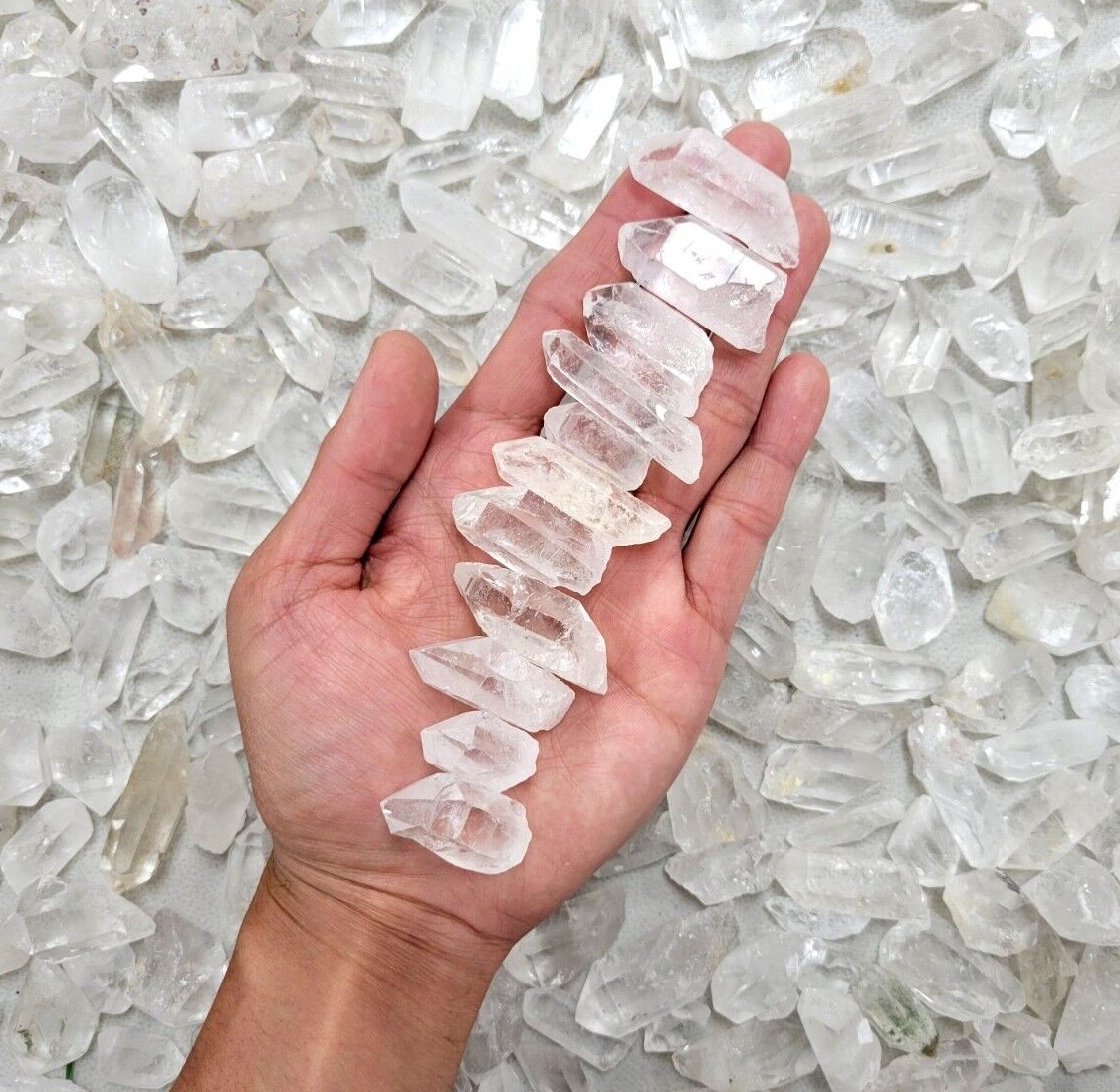 Mini Quartz Crystal Points Bulk, Crystals for Necklace Pendants