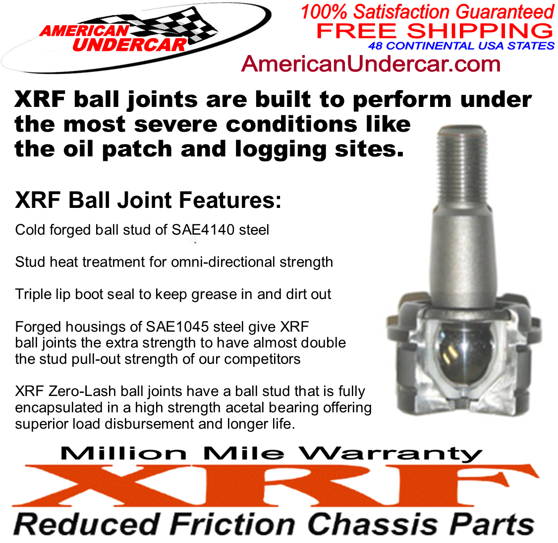 XRF Ball Joint Kit Ford 4x4 F250 F350 Super Duty Upper & Lower 92 - 19