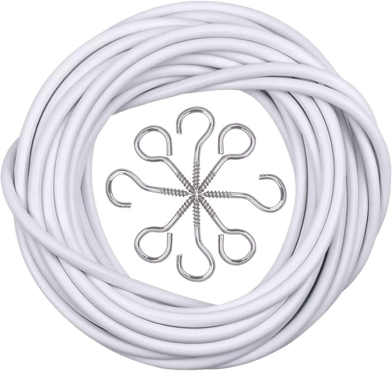 Curtain Wire and Hooks Set, 5M Net Curtain Wire with 10pcs Eye Bolts and 10pcs S