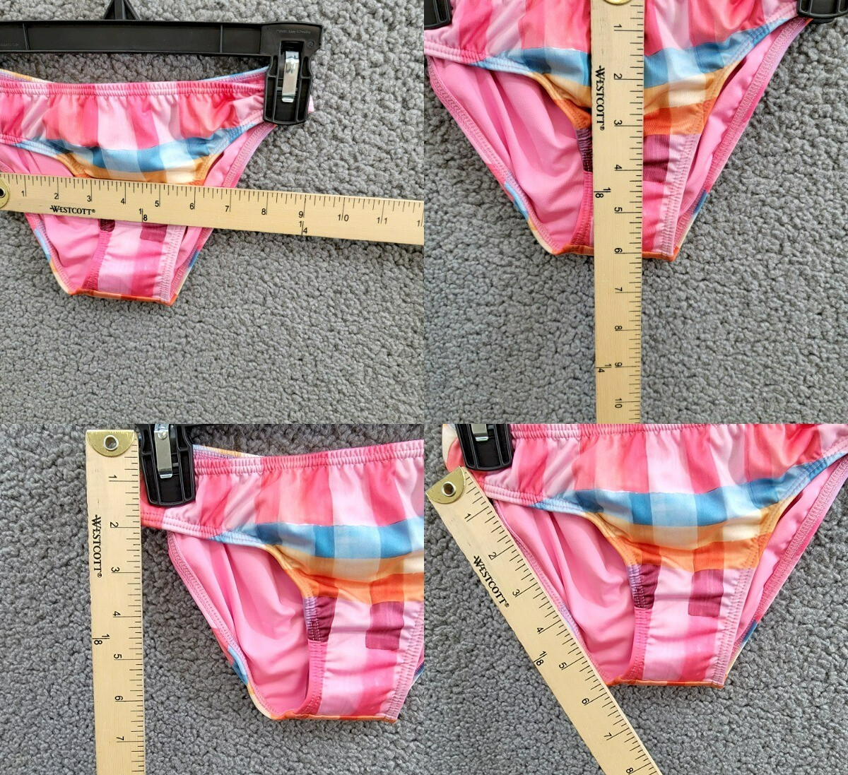 Peixoto Emmy Two Piece Swim Suit Girls' 8 Multi Check Adjustable Straps Pullover - Picture 20 of 23